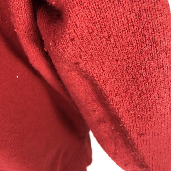 Jos A Bank Mens Size XL Lambs Wool Blend 1/4 Zip Red Sweater Mock Neck Pullover - Picture 8 of 14